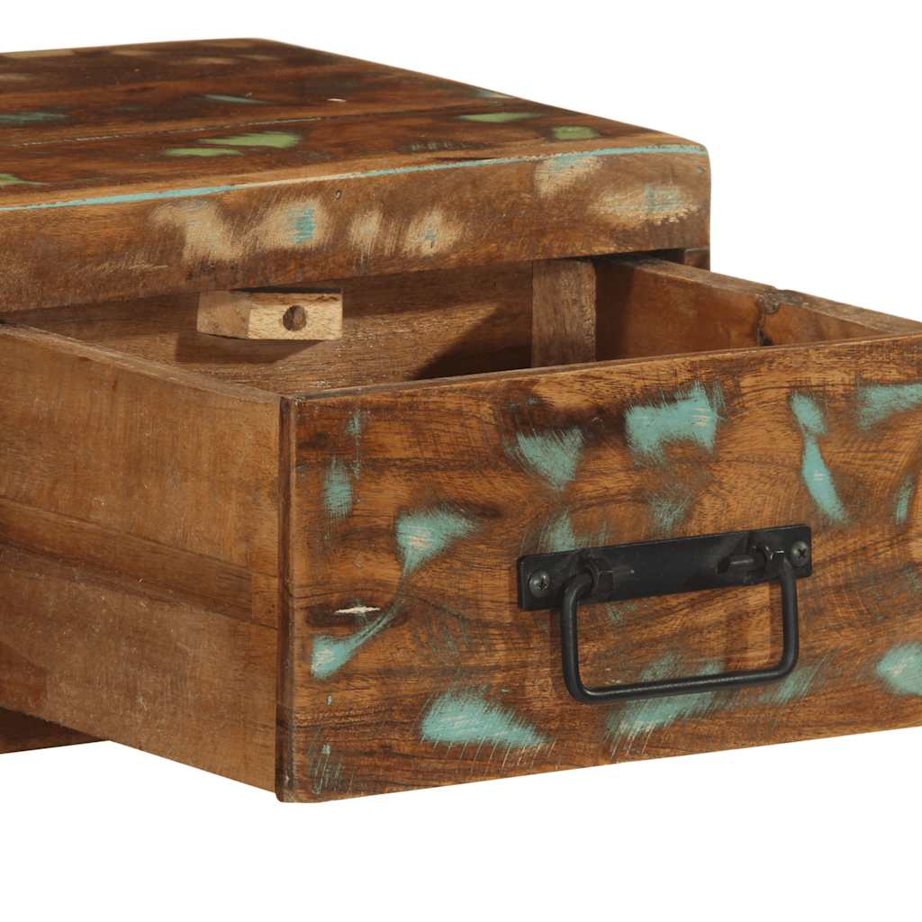 Meuble TV mural 100x30x19 cm bois massif de récupération - XIOS