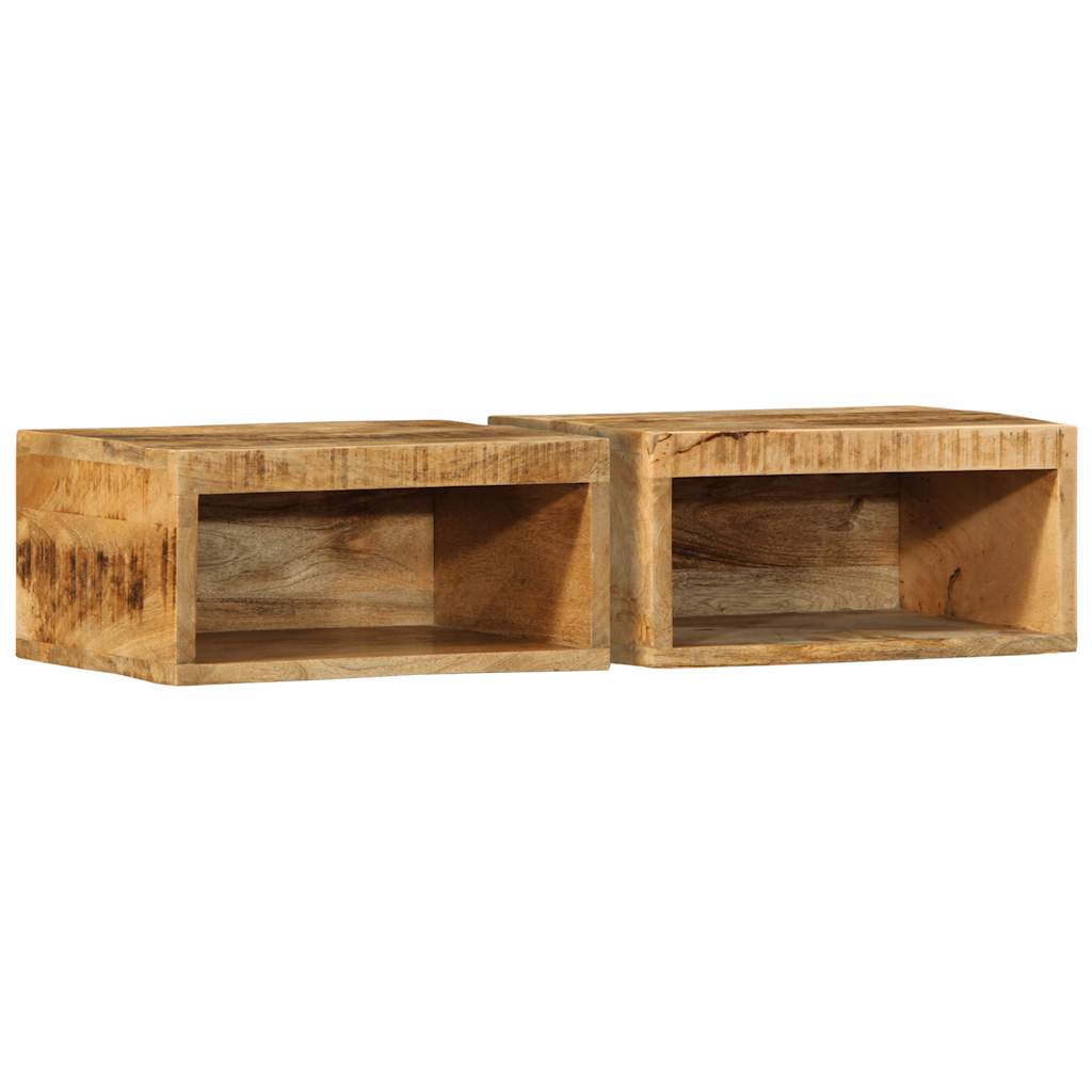 Meubles TV muraux 2 pcs bois de manguier massif brut - XIOS