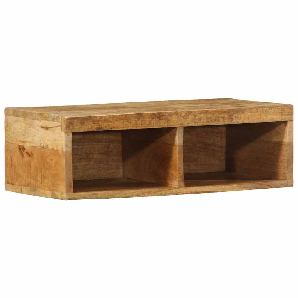 Meuble TV mural 60x30x19 cm bois massif de manguier brut - XIOS