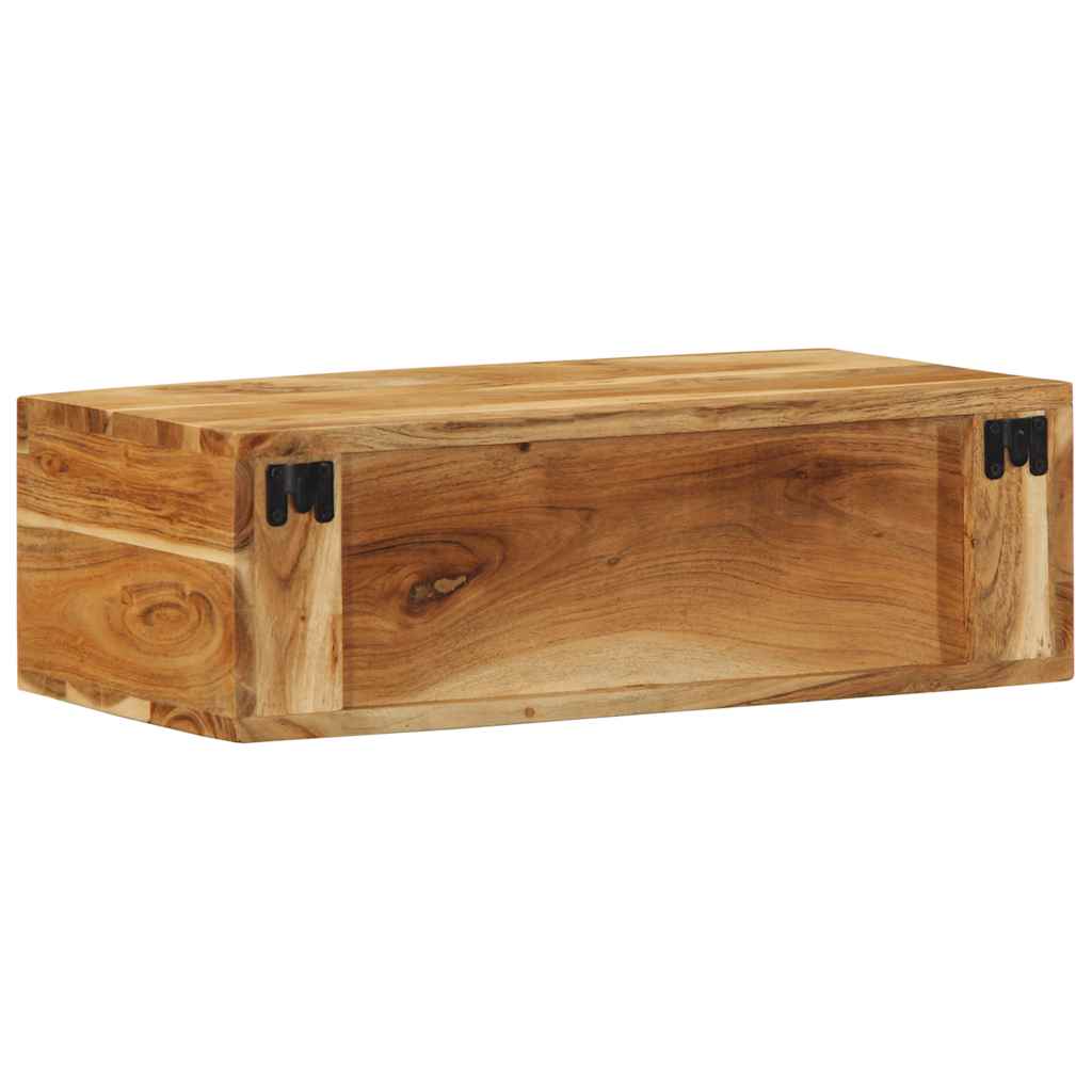 Meuble TV mural 60x30x19 cm bois massif d'acacia - XIOS