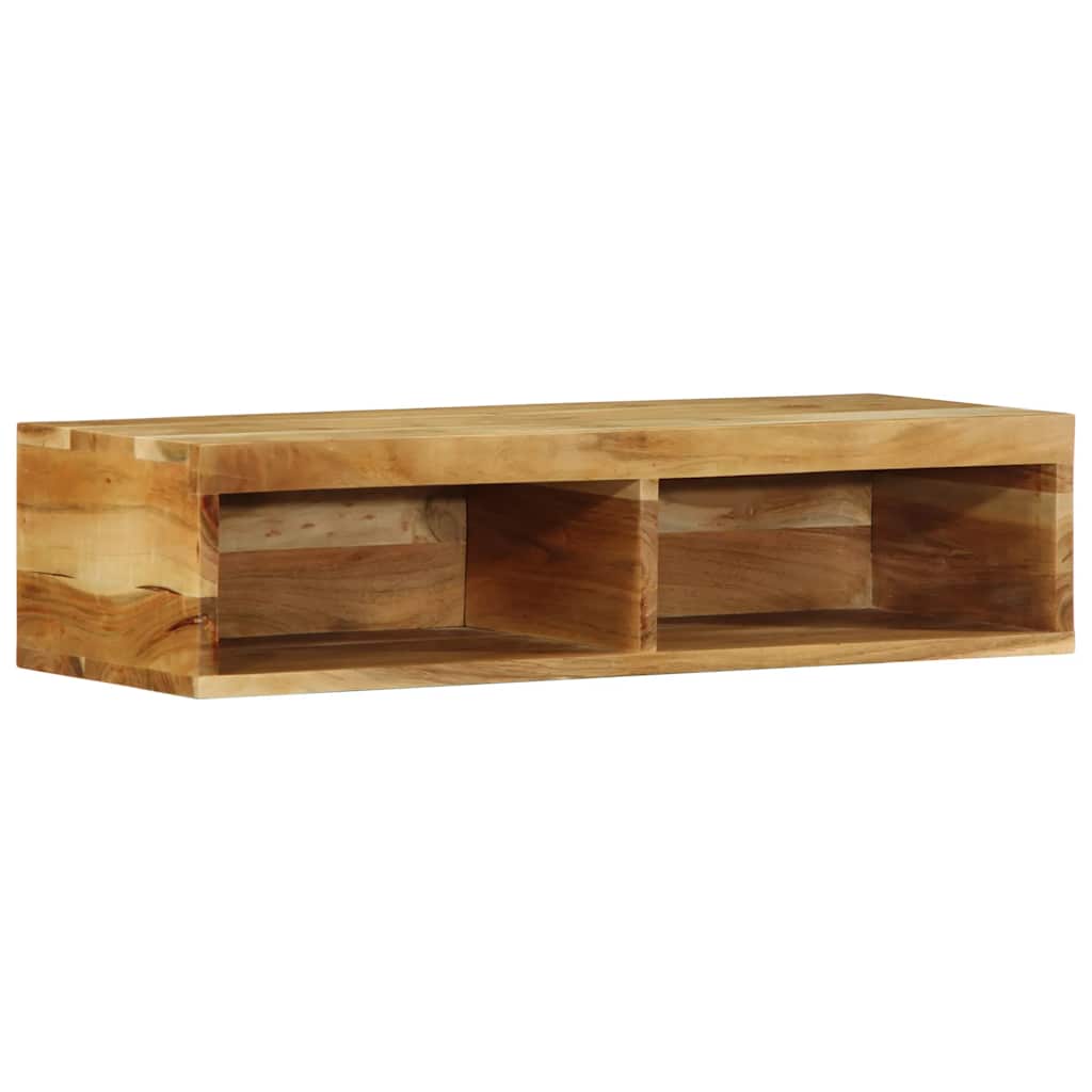 Meuble TV mural 80x30x19 cm bois massif d'acacia - XIOS