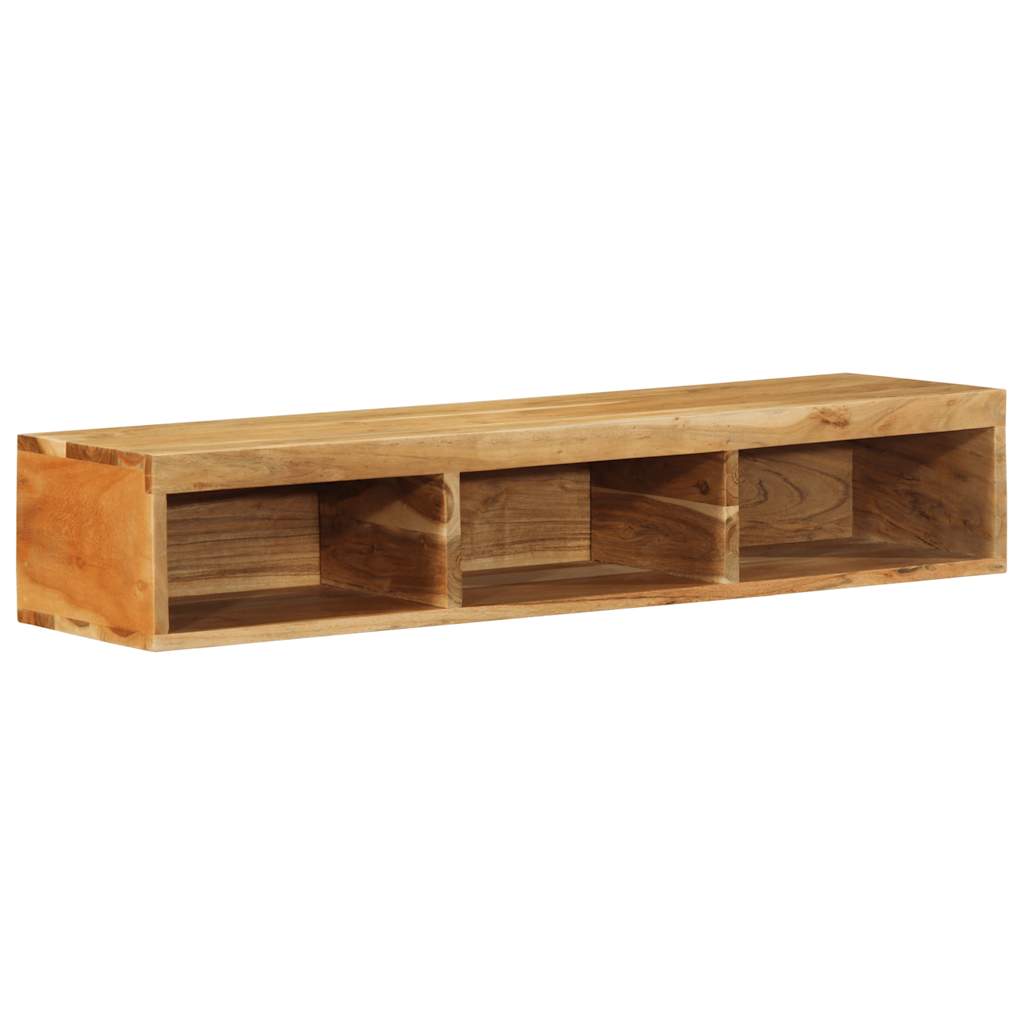 Meuble TV mural 100x30x19 cm bois massif d'acacia - XIOS