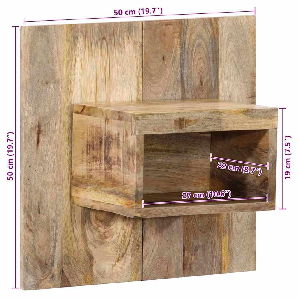 Table de chevet 50x27x50 cm bois massif de manguier brut - XIOS
