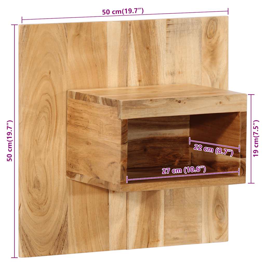 Table de chevet 50x27x50 cm bois d'acacia solide - XIOS