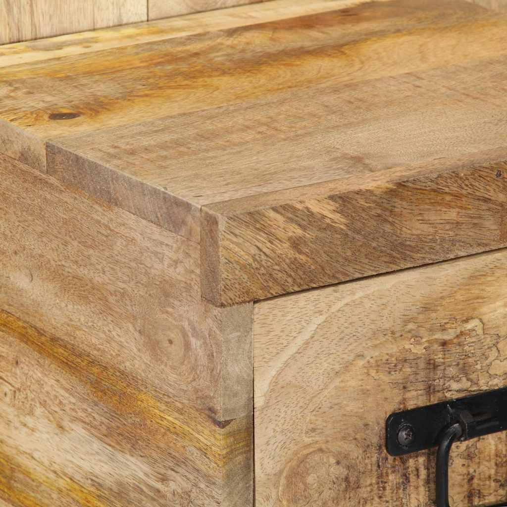 Table de chevet 60x32x80 cm bois massif de manguier brut - XIOS