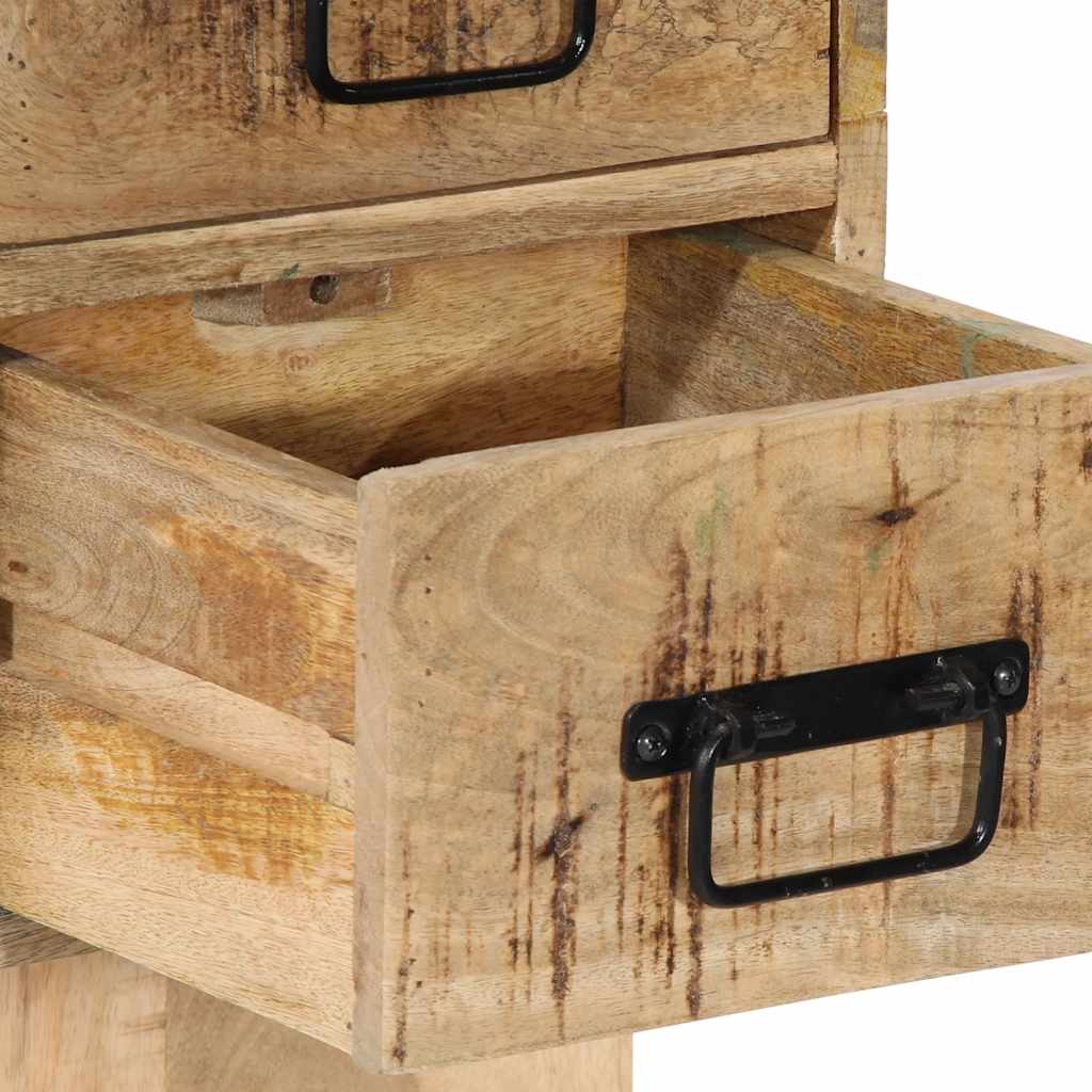 Table de chevet 60x32x80 cm bois massif de manguier brut - XIOS