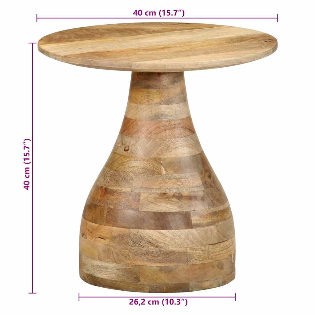 Table d'appoint Ø40x40 cm bois de manguier massif - XIOS