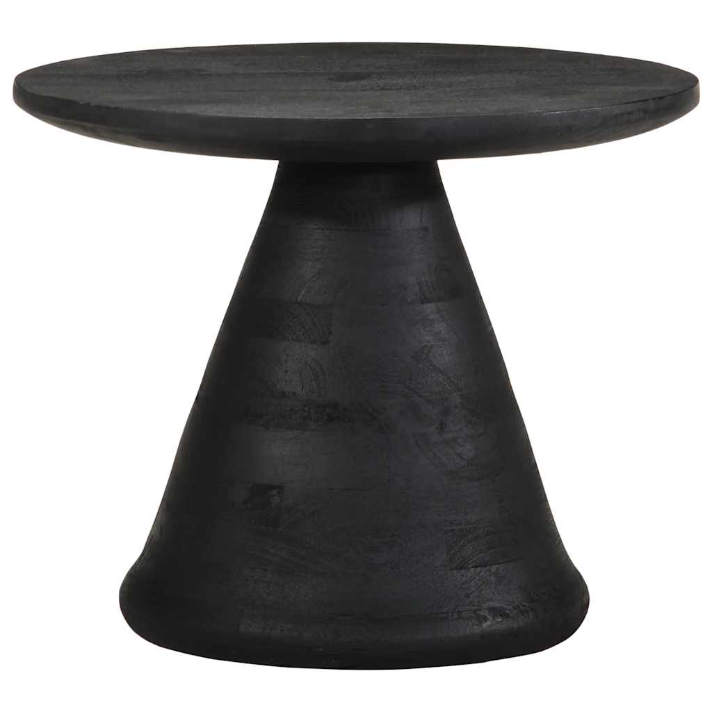 Table d'appoint noir Ø50x40 cm bois de manguier massif - XIOS