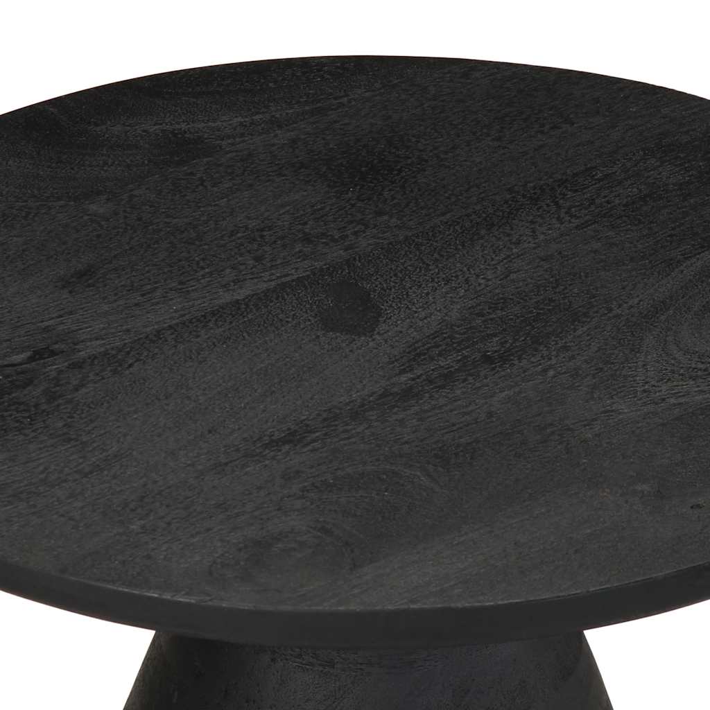 Table d'appoint noir Ø50x40 cm bois de manguier massif - XIOS