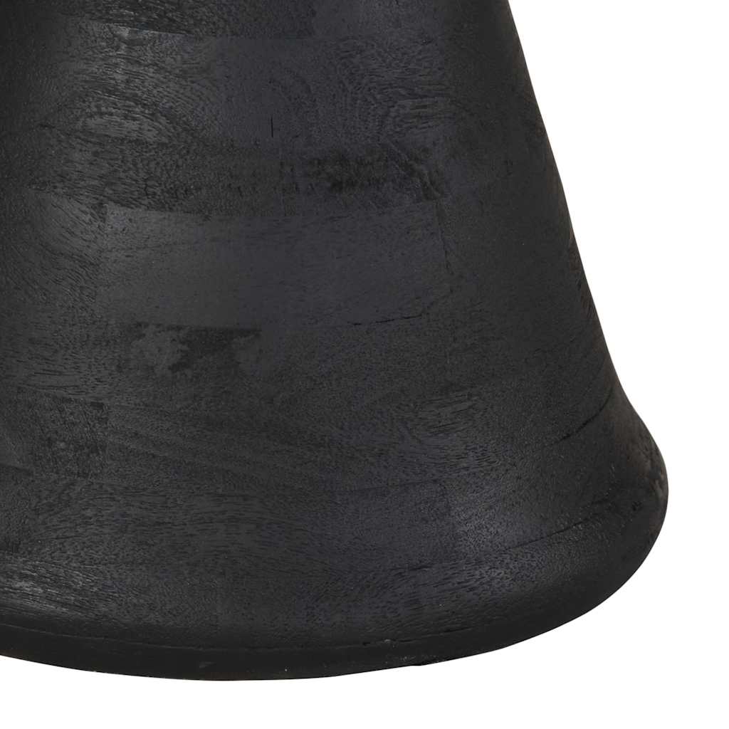 Table d'appoint noir Ø50x40 cm bois de manguier massif - XIOS