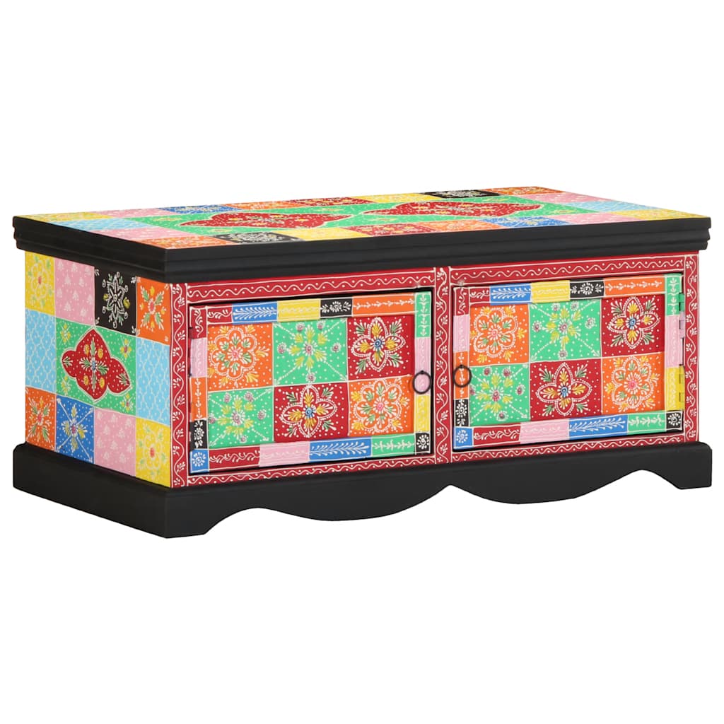 Table basse multicolore 90x50x40 cm bois de manguier massif - XIOS