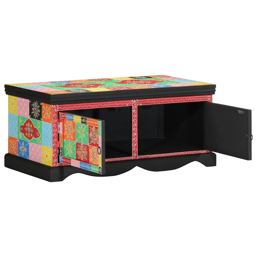 Table basse multicolore 90x50x40 cm bois de manguier massif - XIOS