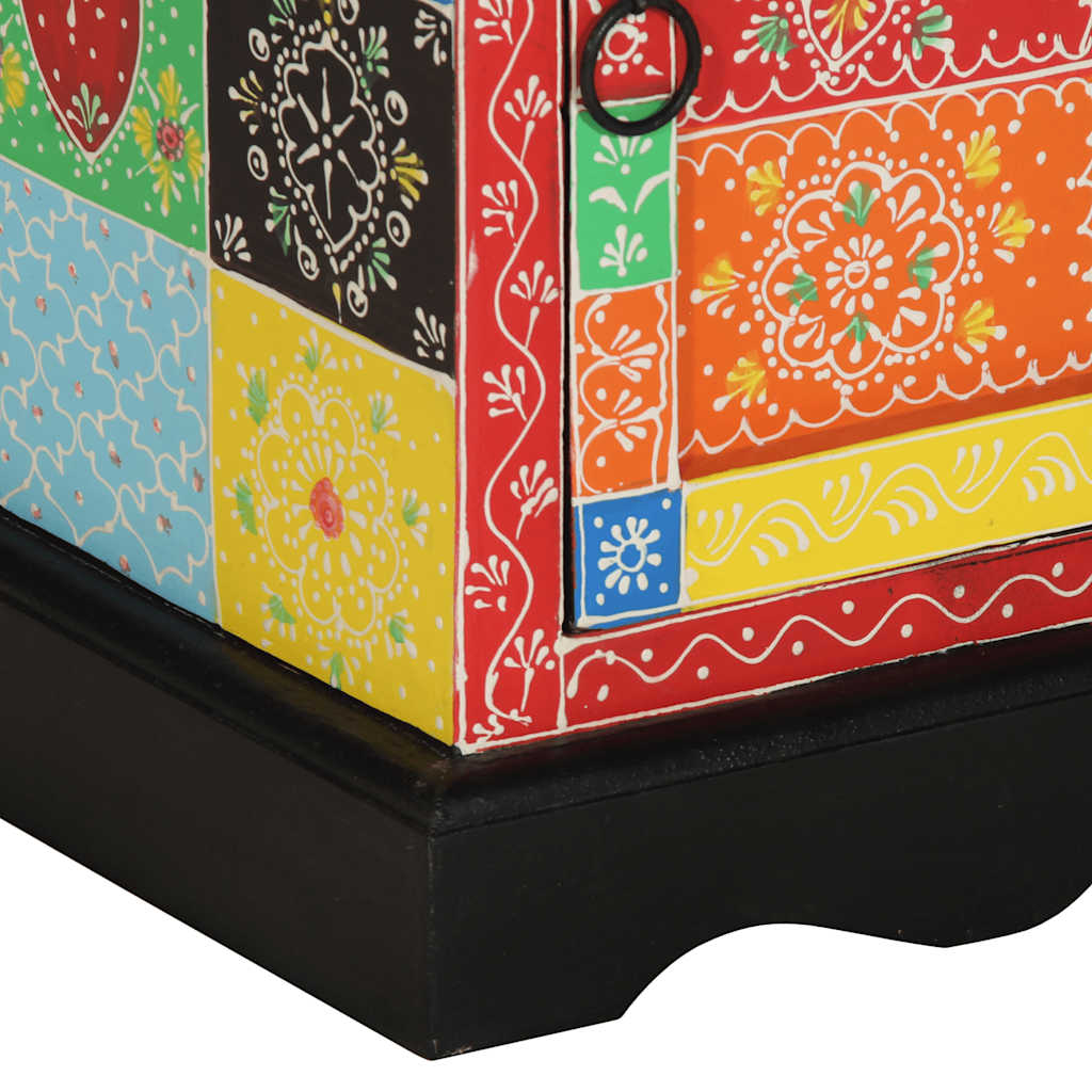 Table de chevet multicolore 40x35x45 cm bois de manguier solide - XIOS