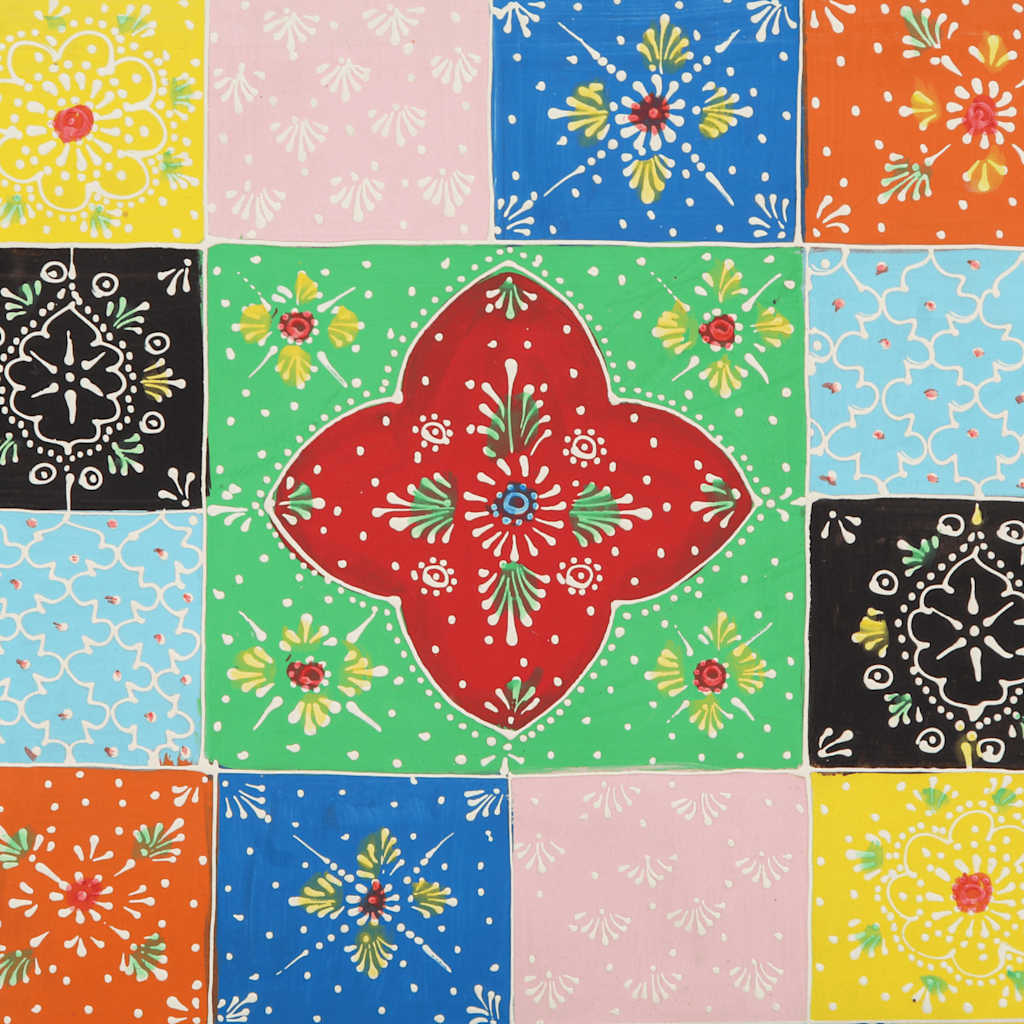 Table de chevet multicolore 40x35x45 cm bois de manguier solide - XIOS