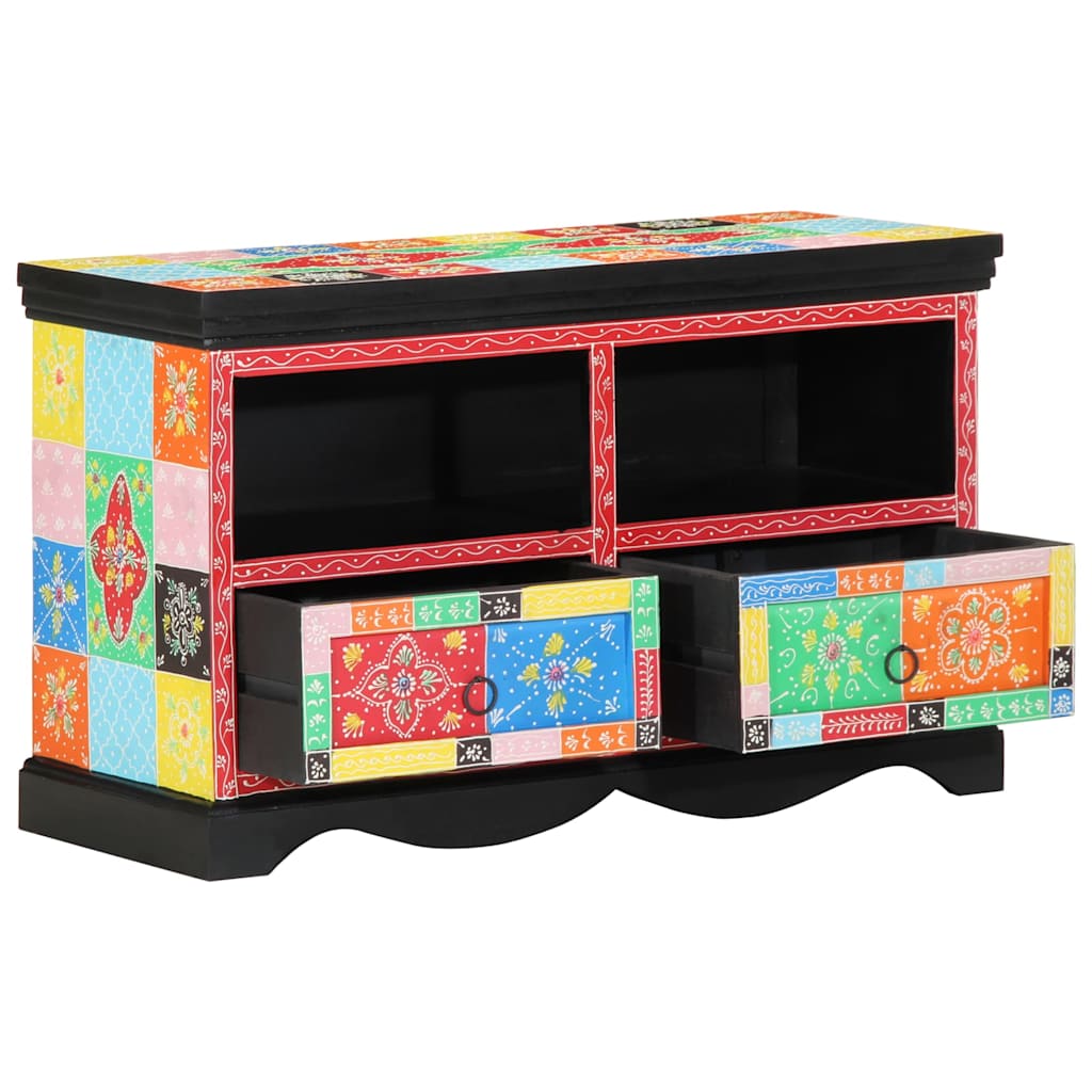 Meuble TV Multicolore 80 x 35 x 50 cm Bois de manguier massif - XIOS