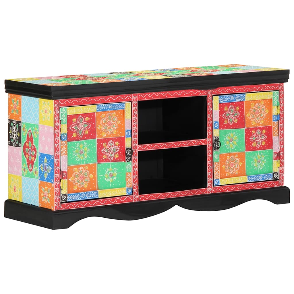 Meuble TV Multicolore 100 x 35 x 50 cm Bois de manguier massif - XIOS