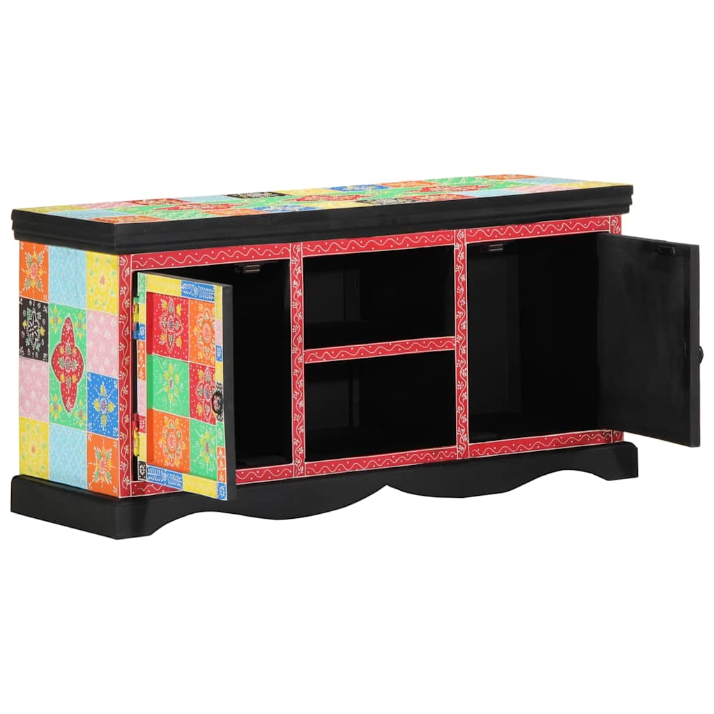 Meuble TV Multicolore 100 x 35 x 50 cm Bois de manguier massif - XIOS