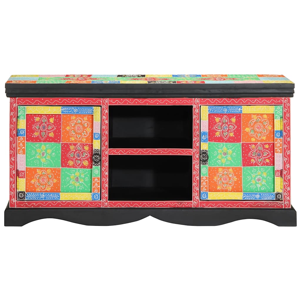 Meuble TV Multicolore 100 x 35 x 50 cm Bois de manguier massif - XIOS