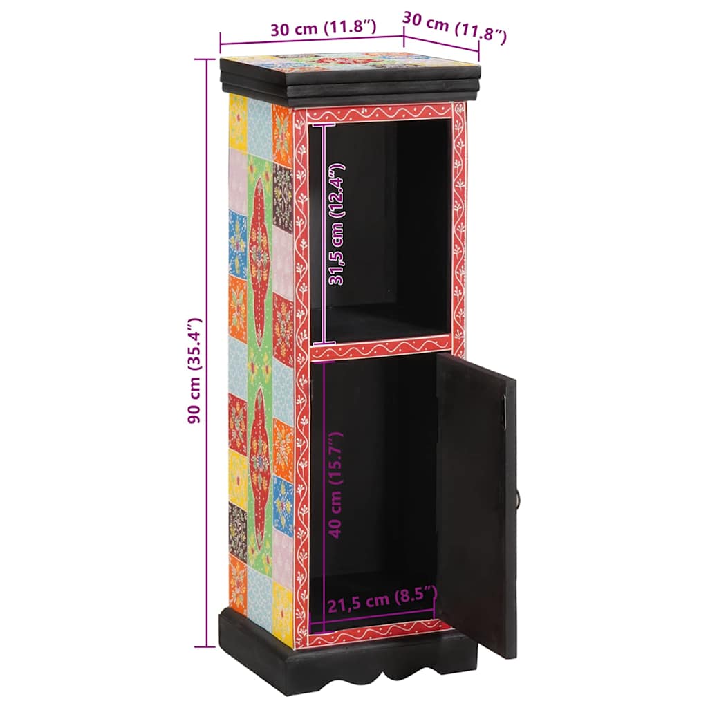 Commode Multicolore 30 x 30 x 90 cm Bois de manguier massif - XIOS