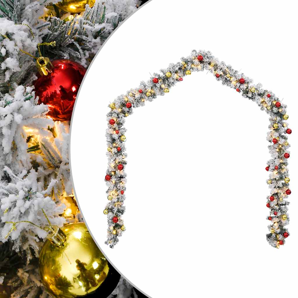 Guirlande de Noël avec boules et lumières LED vert 5 m PVC - XIOS