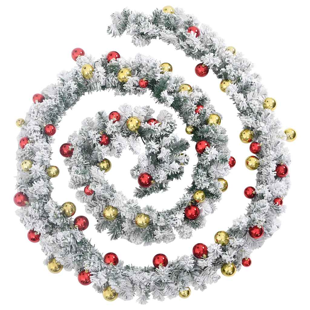 Guirlande de Noël avec boules et lumières LED vert 20 m PVC - XIOS