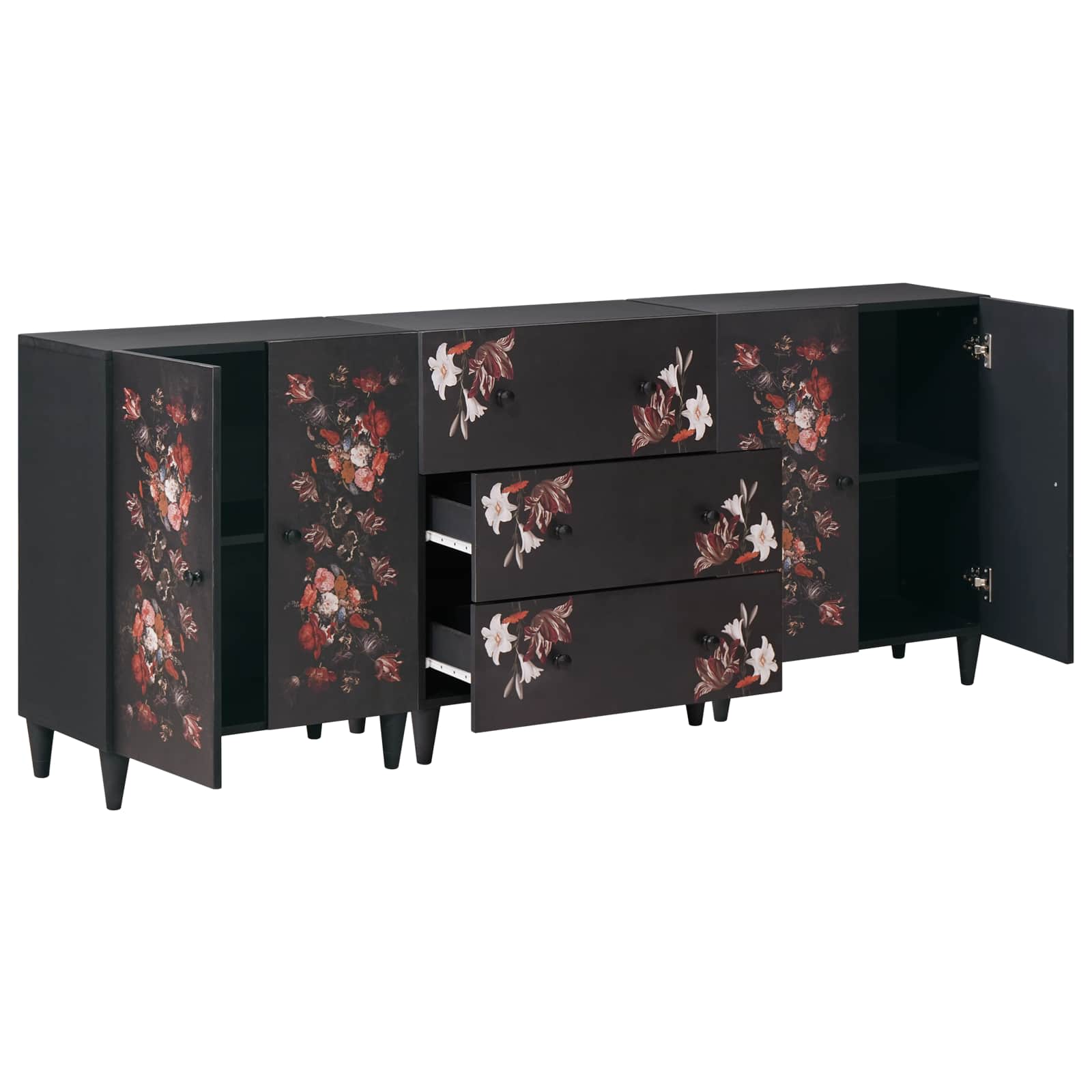 Armoires de rangement 3 pc 180 x 33 x 75 cm Multicolore
