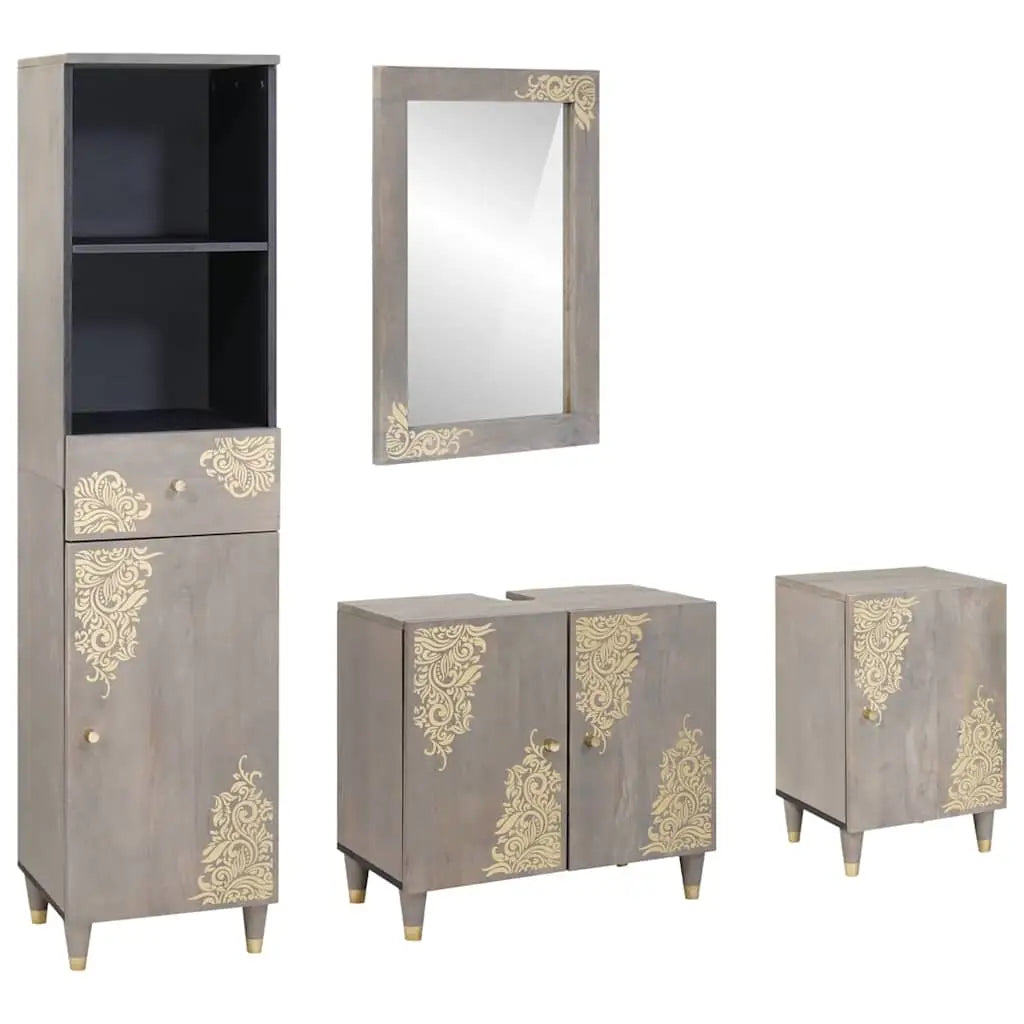 Ensemble de Meubles de Salle de Bain 4 pièces Gris - XIOS