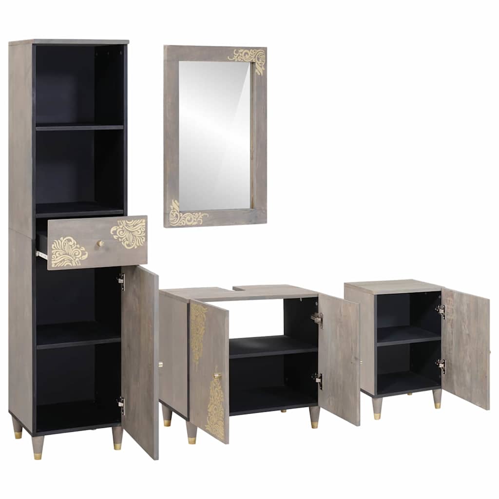 Ensemble de Meubles de Salle de Bain 4 pièces Gris