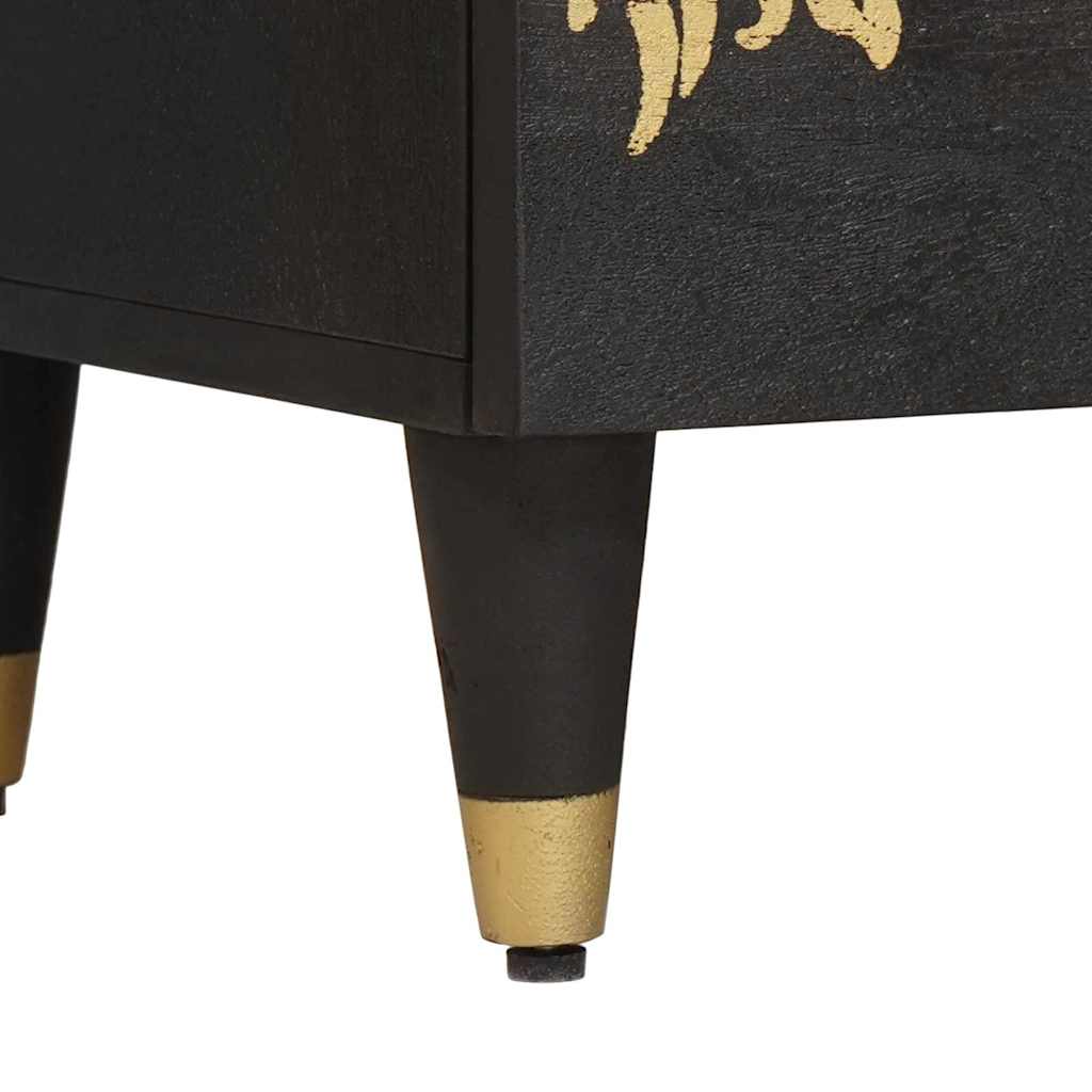 Buffet 2 pcs Noir 60 x 33 x 75 cm Bois de mangue massif - XIOS