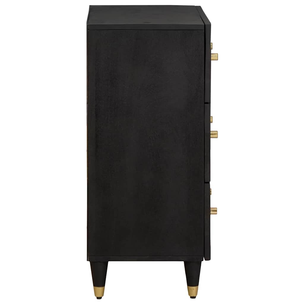 Buffet 2 pc 60 x 33 x 75 cm Bois de mangue massif Noir