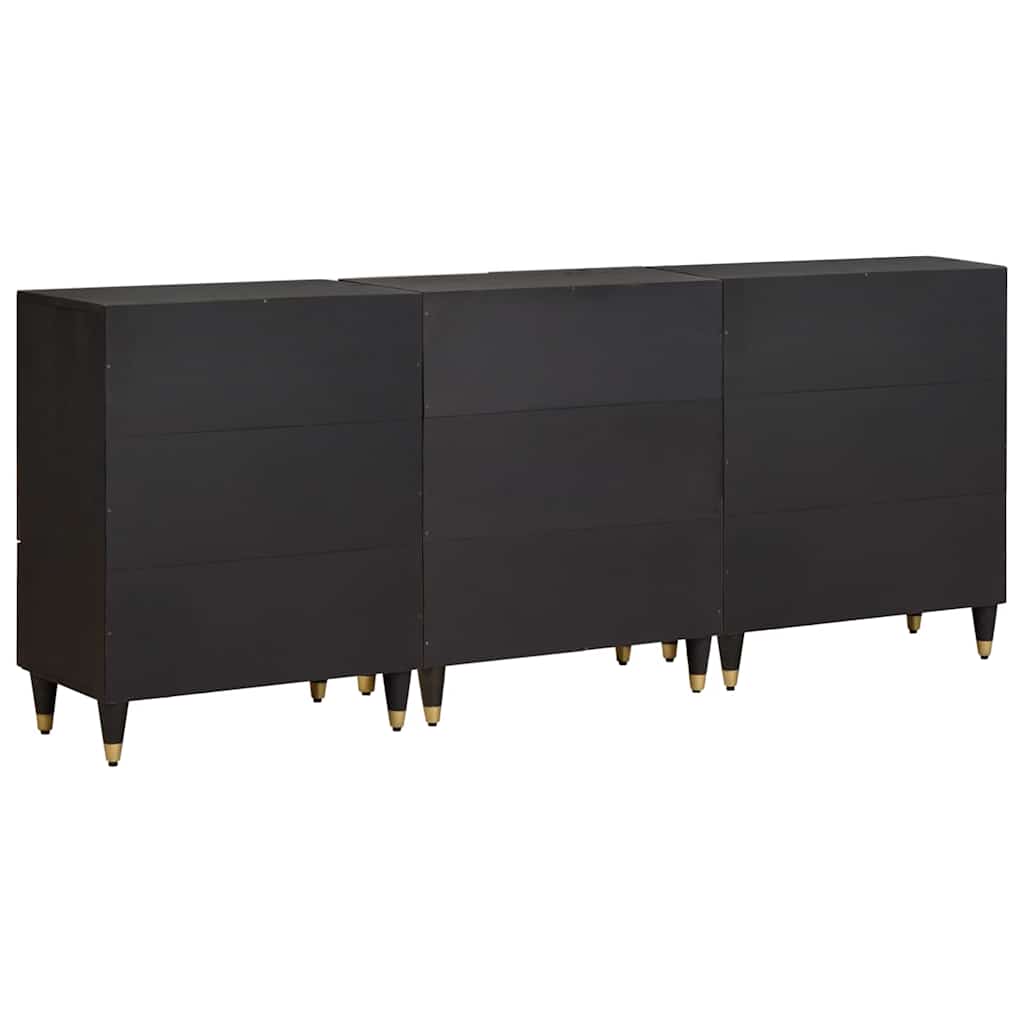 Ensemble de Meubles de Salle de Bain 3 pc 180 x 33 x 75 cm Noir
