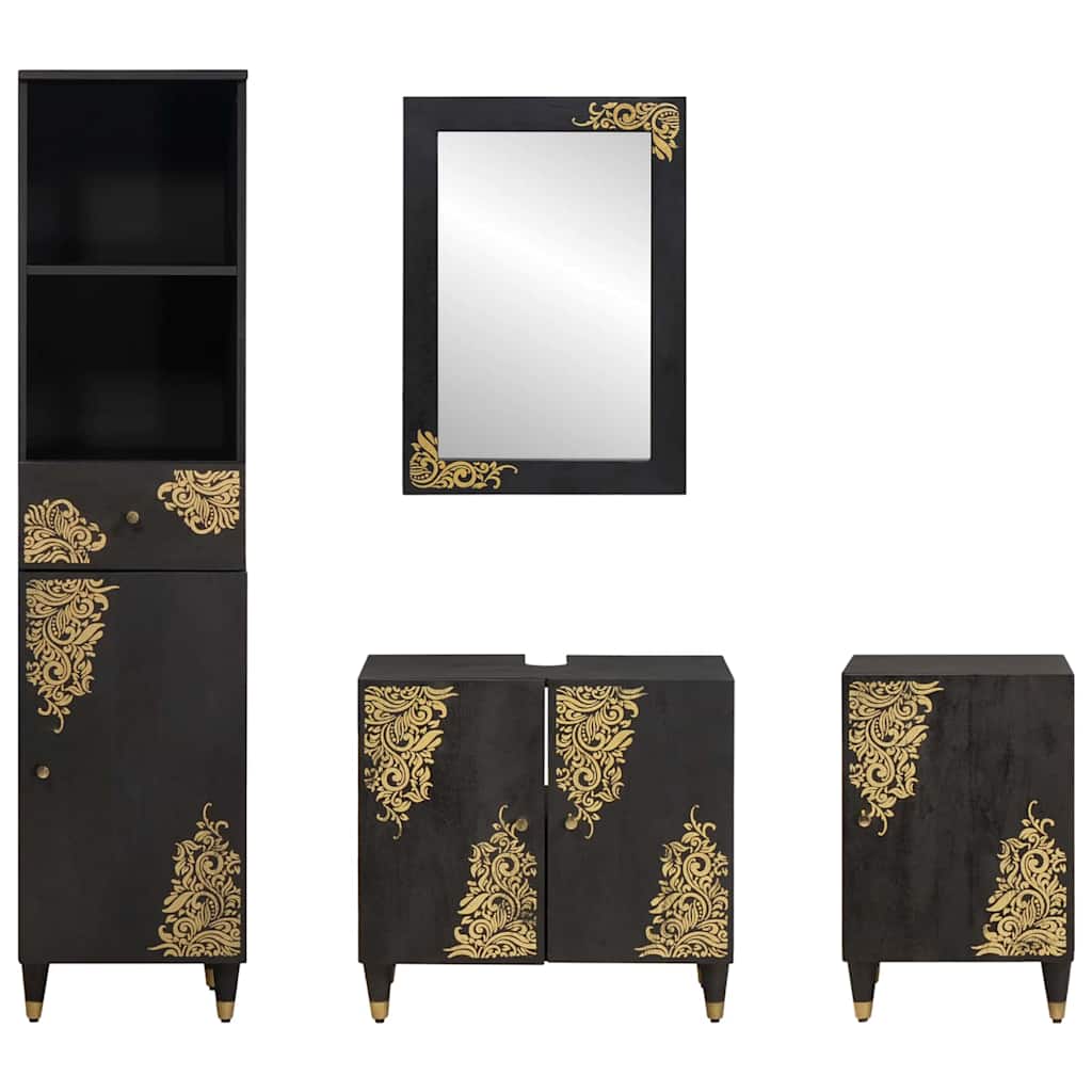 Ensemble de Meubles de Salle de Bain 4 pièces Noir