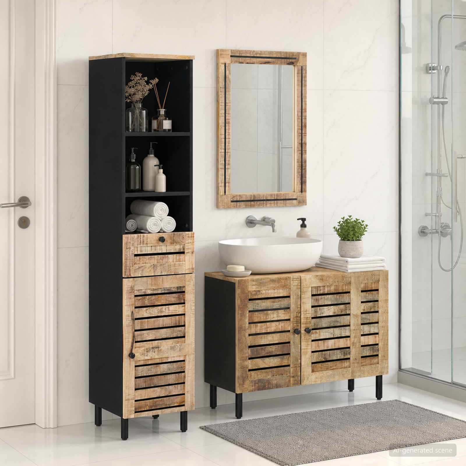 Ensemble de Meubles de Salle de Bain 3 pc Naturel