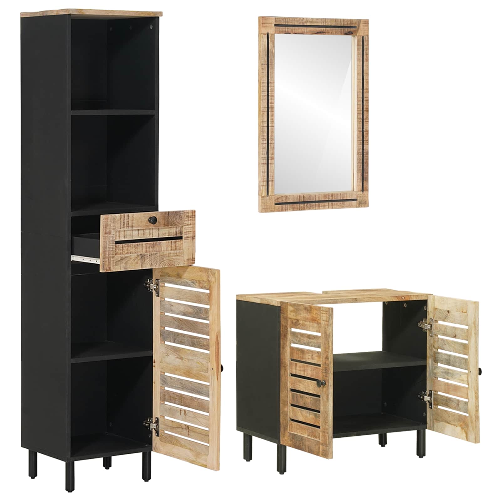 Ensemble de Meubles de Salle de Bain 3 pc Naturel