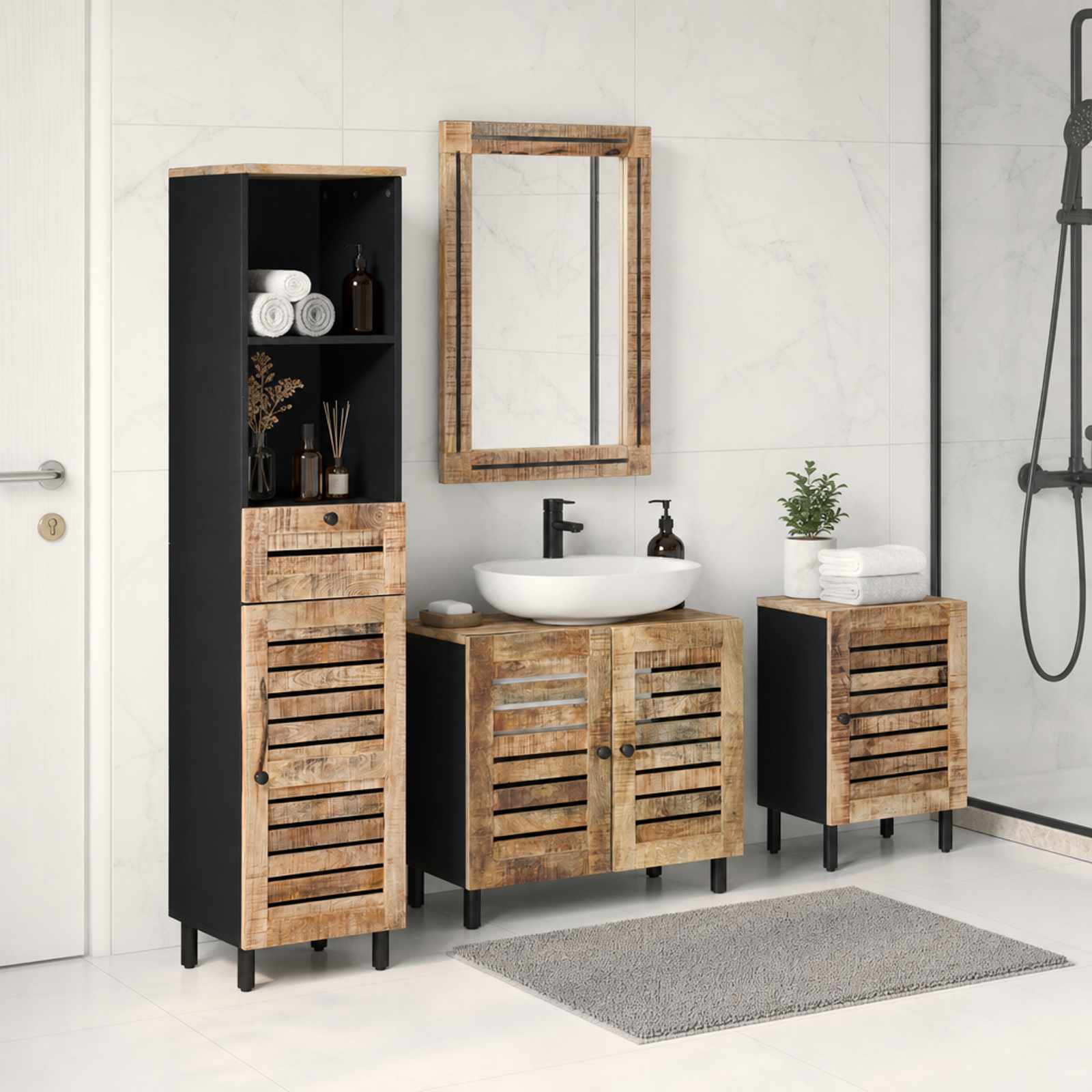 Ensemble de Meubles de Salle de Bain 4 pc Naturel