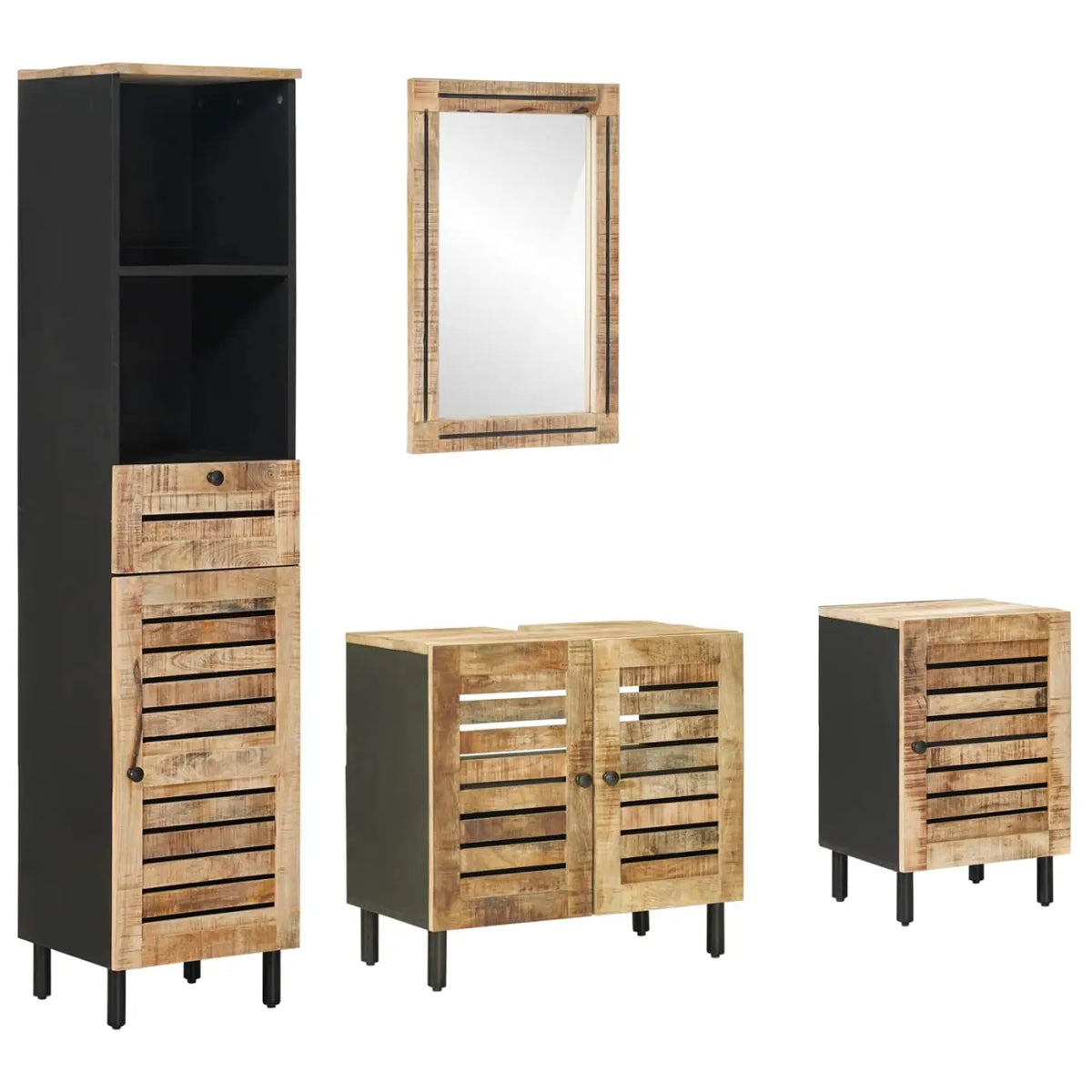 Ensemble de Meubles de Salle de Bain 4 pc Naturel - XIOS