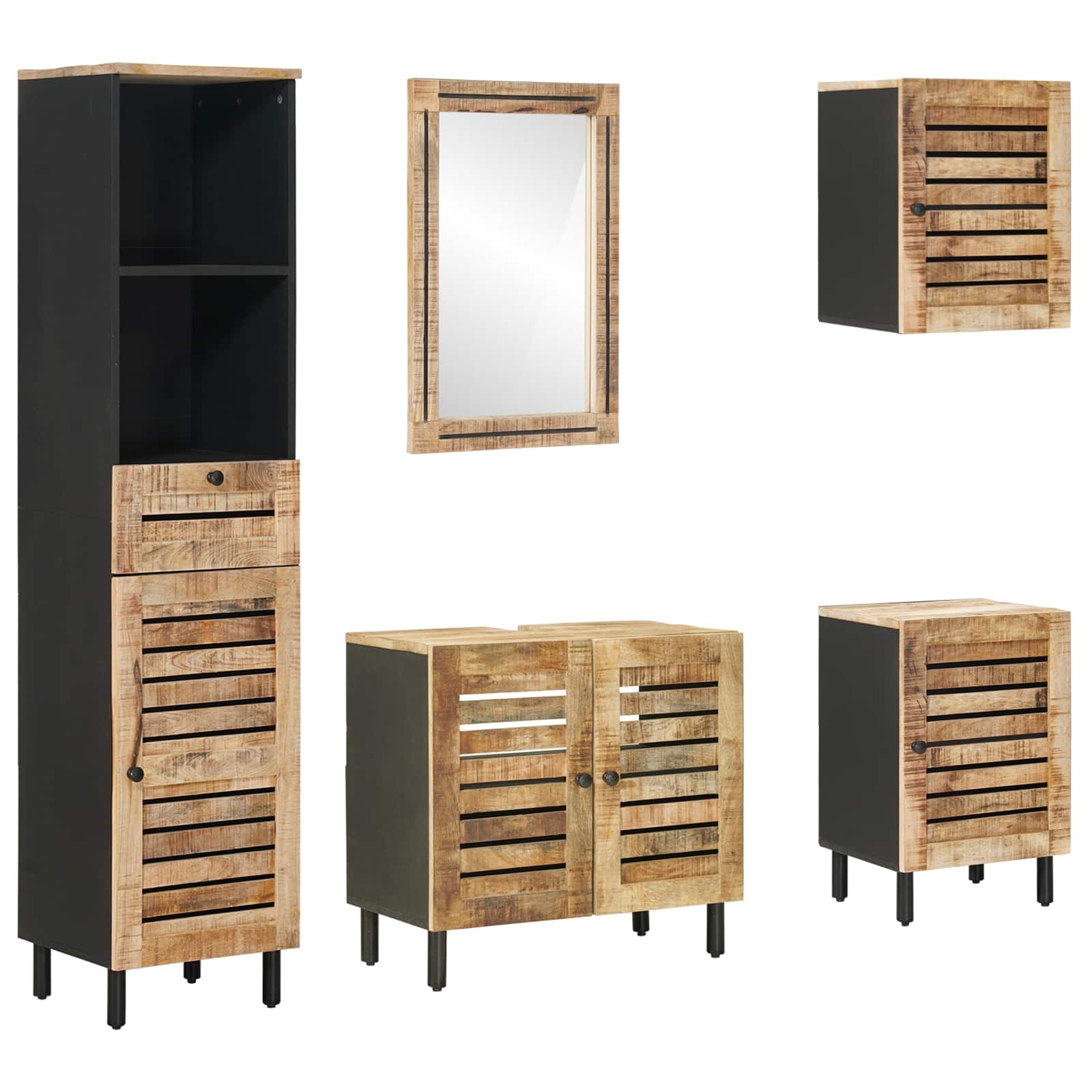 Ensemble de Meubles de Salle de Bain 5 pc Naturel