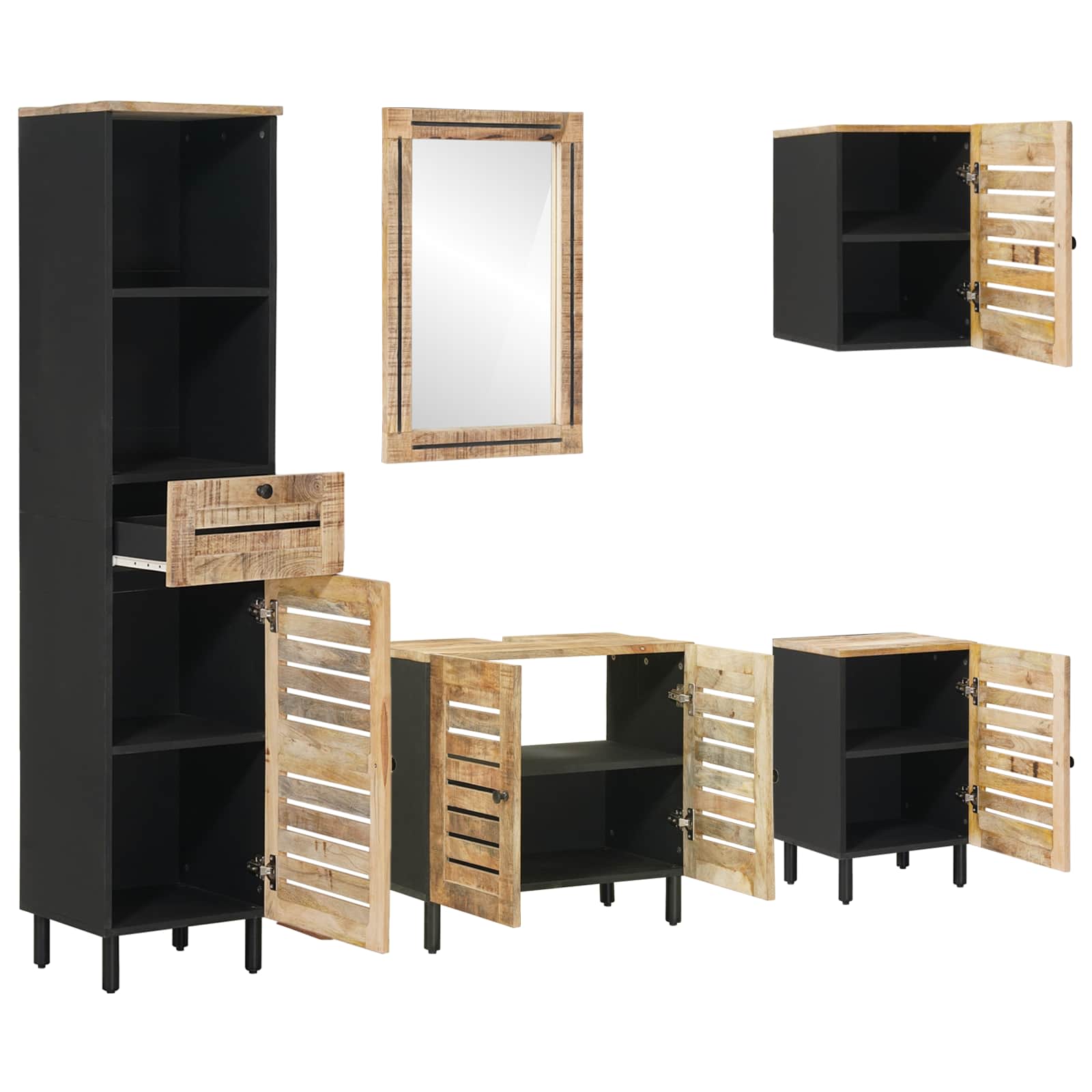 Ensemble de Meubles de Salle de Bain 5 pc Naturel