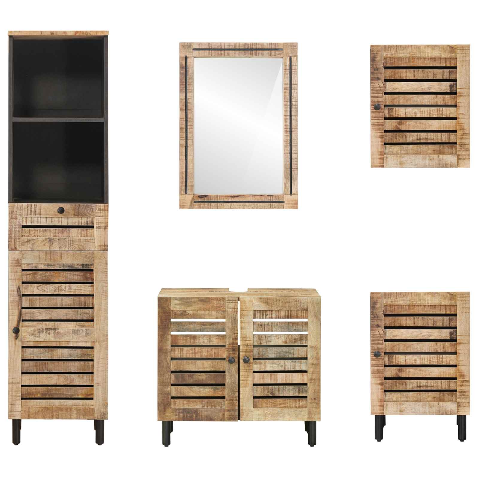 Ensemble de Meubles de Salle de Bain 5 pc Naturel