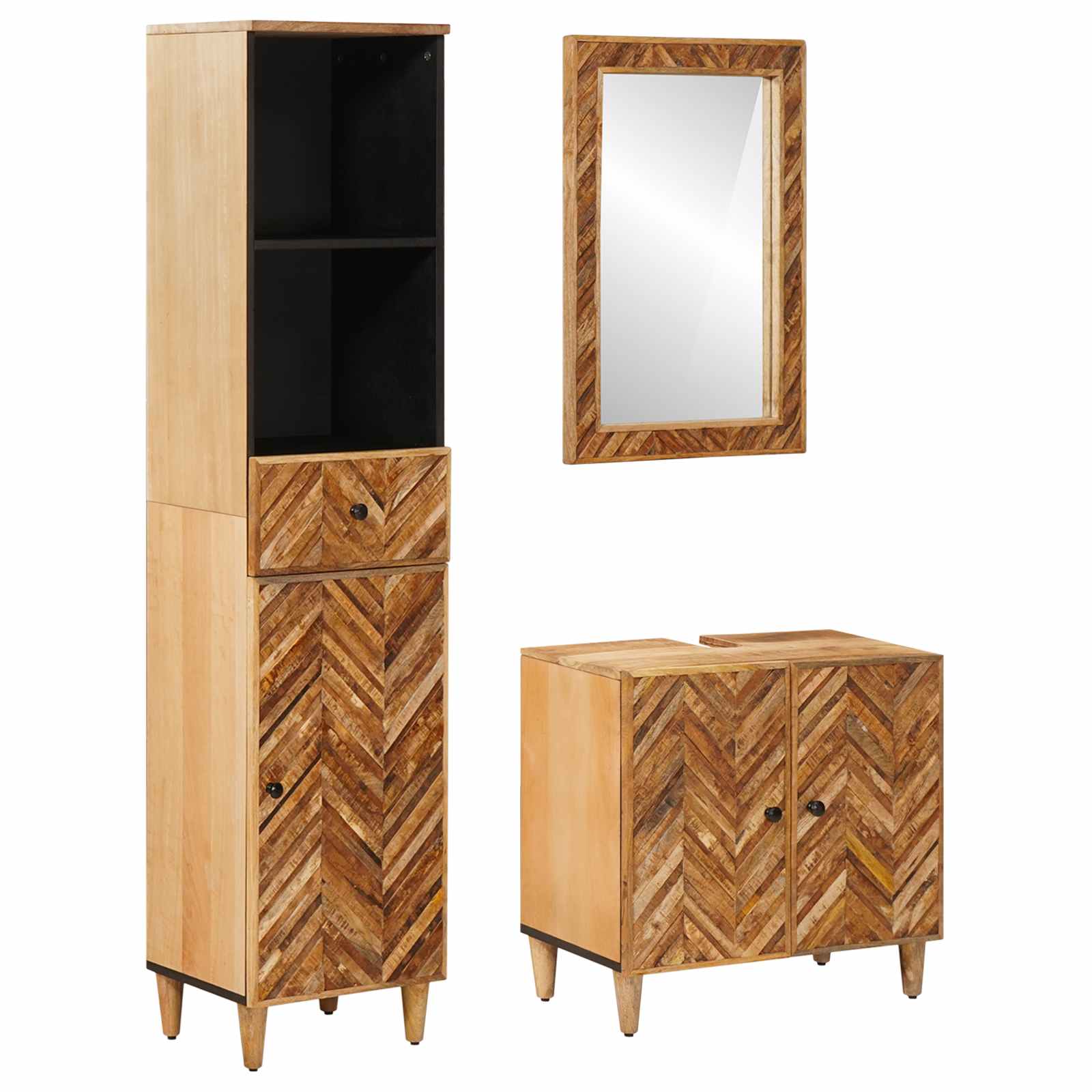 Ensemble de Meubles de Salle de Bain 3 pc 62 x 33 x 58 cm