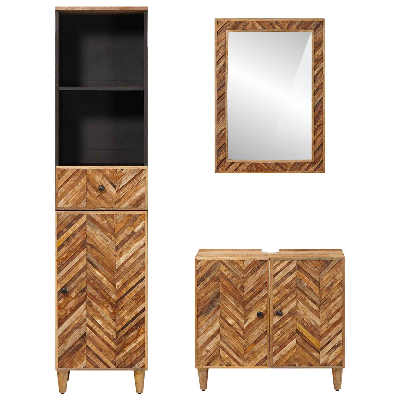 Ensemble de Meubles de Salle de Bain 3 pc 62 x 33 x 58 cm