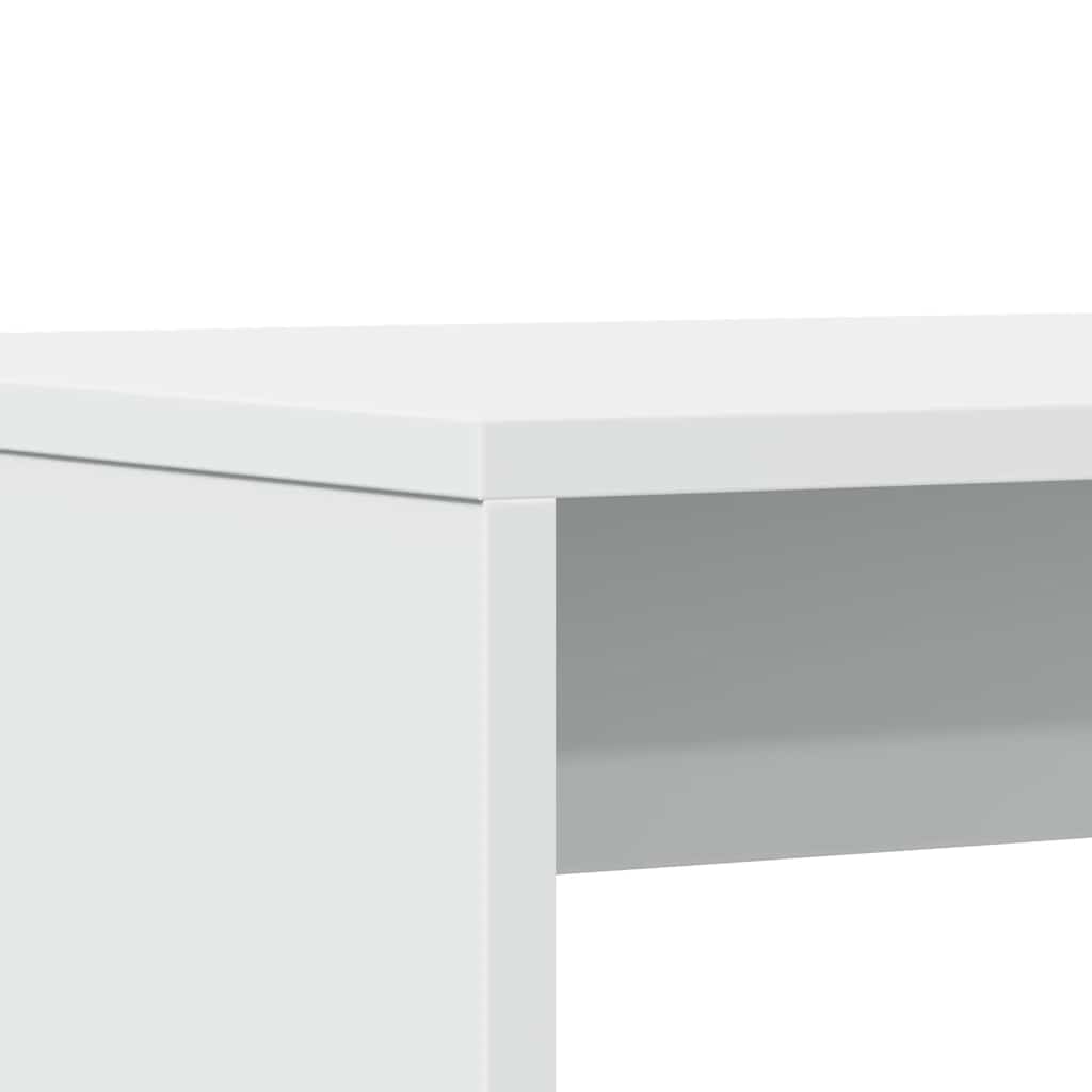 Ensemble table à manger et bancs 3pcs blanc bois d'ingénierie - XIOS