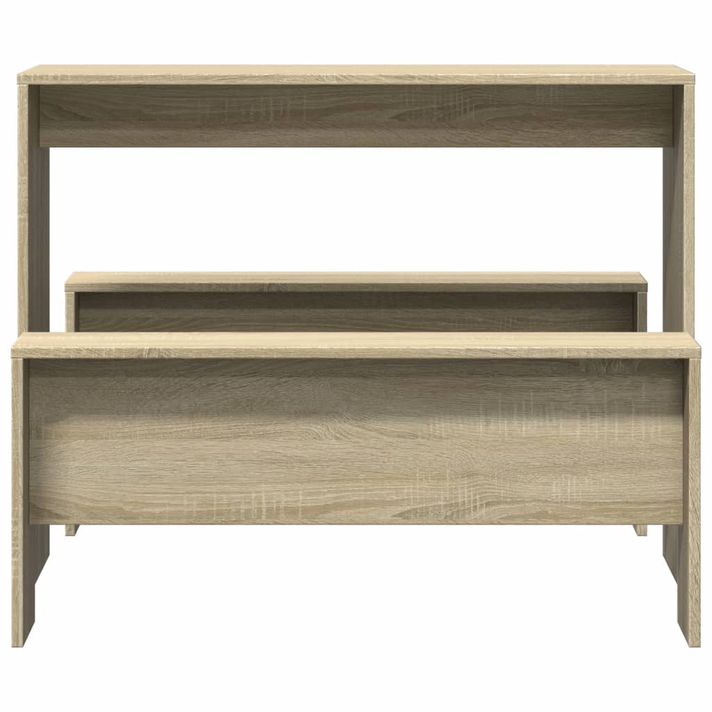 Ensemble table à manger et bancs 3 pcs bois d'ingénierie - XIOS