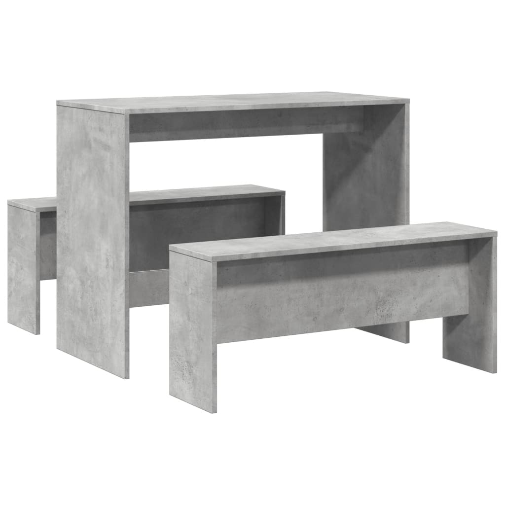 Ensemble table à manger et bancs 3 pcs bois d'ingénierie - XIOS