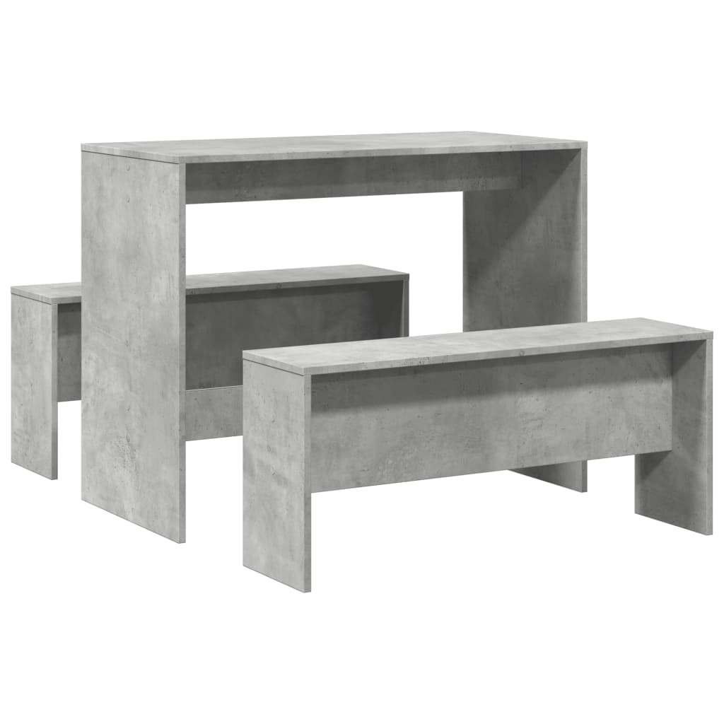Ensemble table à manger et bancs 3 pcs bois d'ingénierie - XIOS