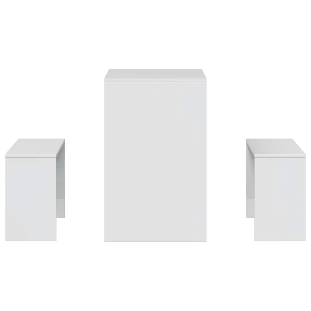 Ensemble table à manger et bancs 3 pcs bois d'ingénierie - XIOS