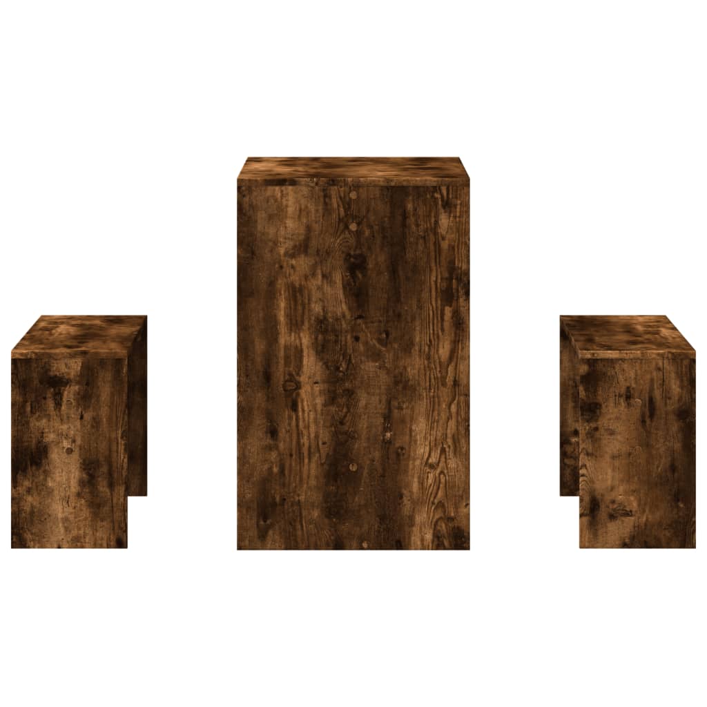 Ensemble table à manger et bancs 3 pcs bois d'ingénierie - XIOS