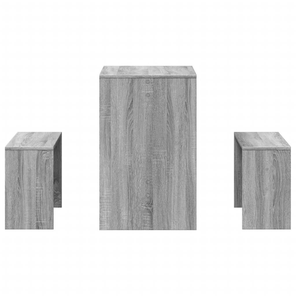 Ensemble table à manger et bancs 3 pcs bois d'ingénierie - XIOS