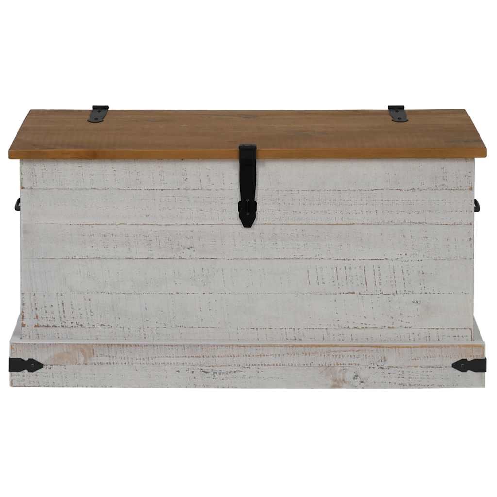 Coffre de rangement HALDEN blanc 91x48x47 cm bois massif pin - XIOS