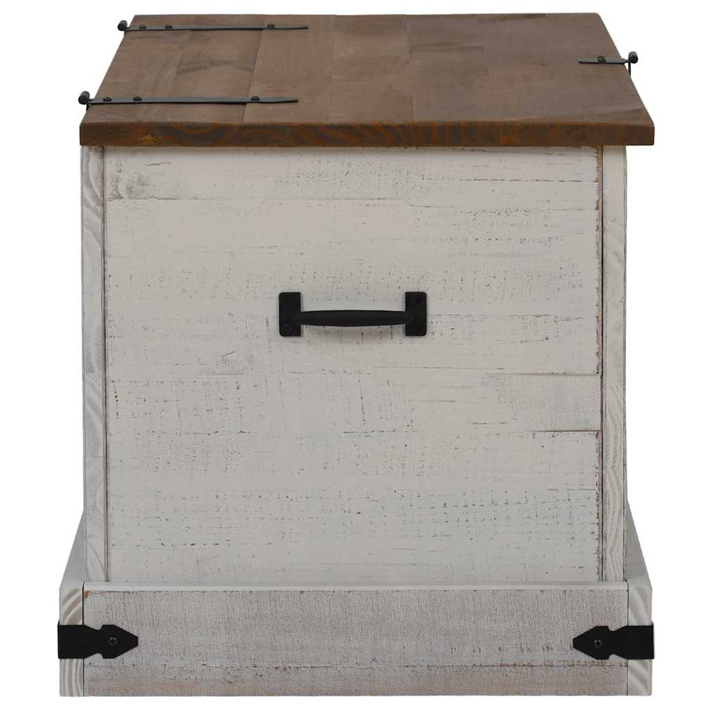 Coffre de rangement HALDEN blanc 91x48x47 cm bois massif pin - XIOS